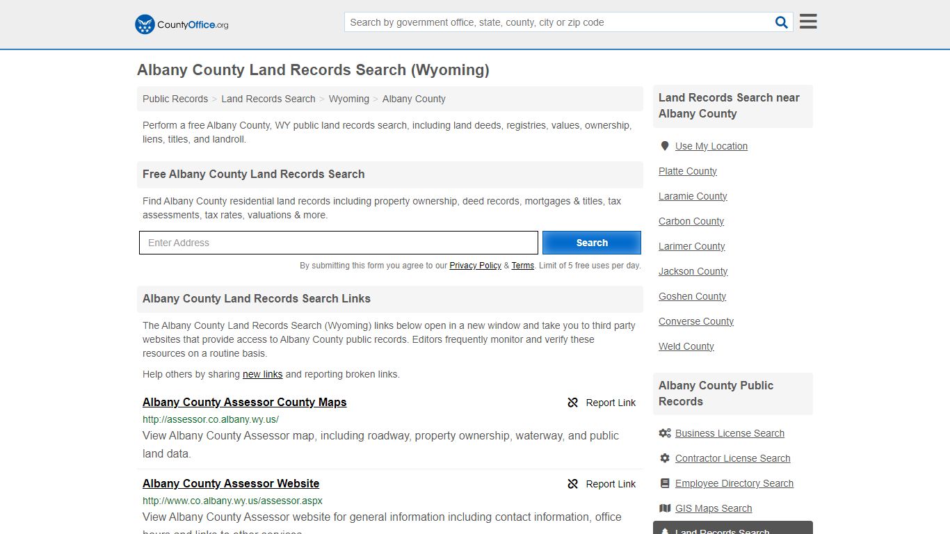 Albany County Land Records Search (Wyoming) - County Office