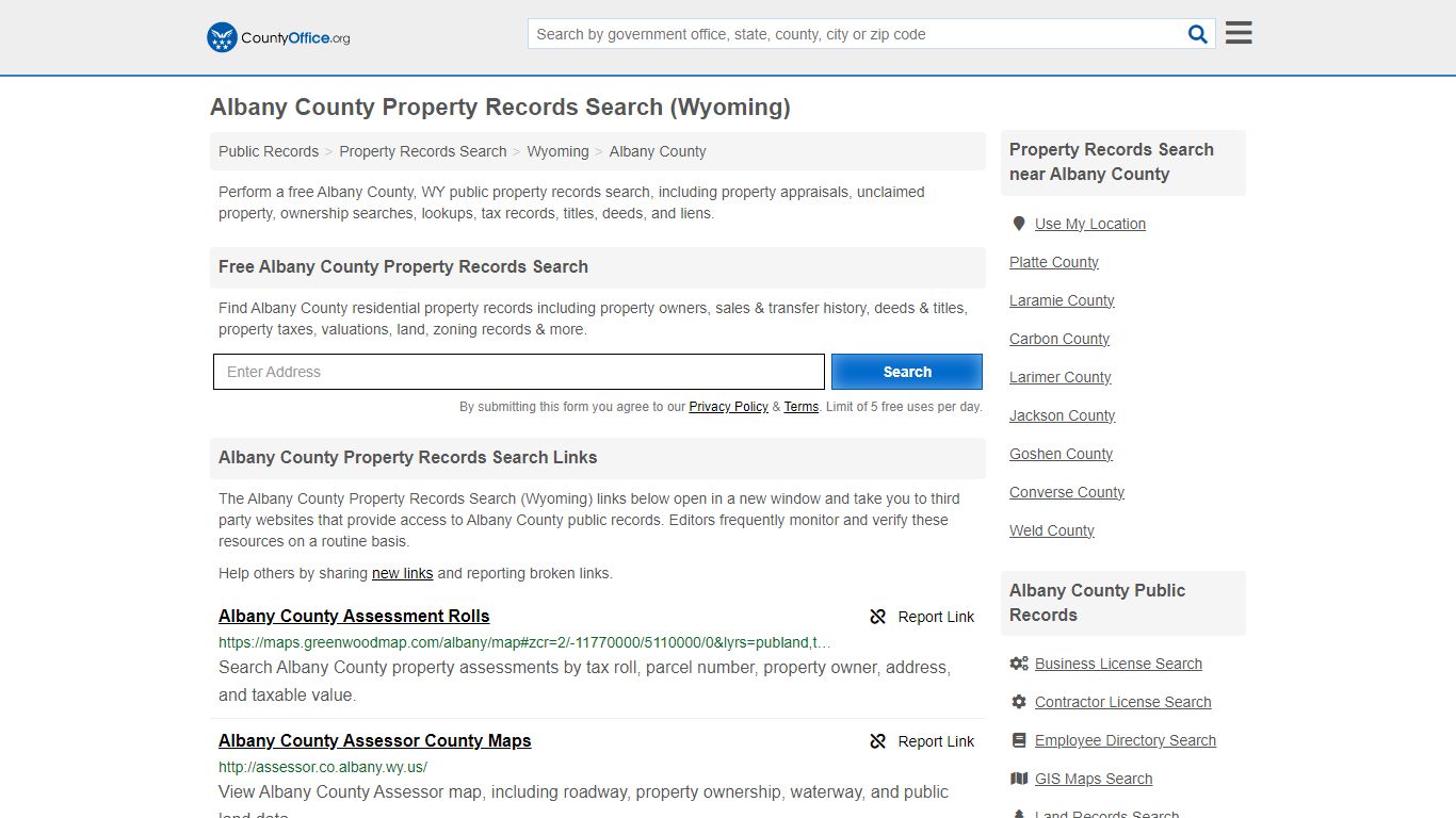 Albany County Property Records Search (Wyoming) - County Office